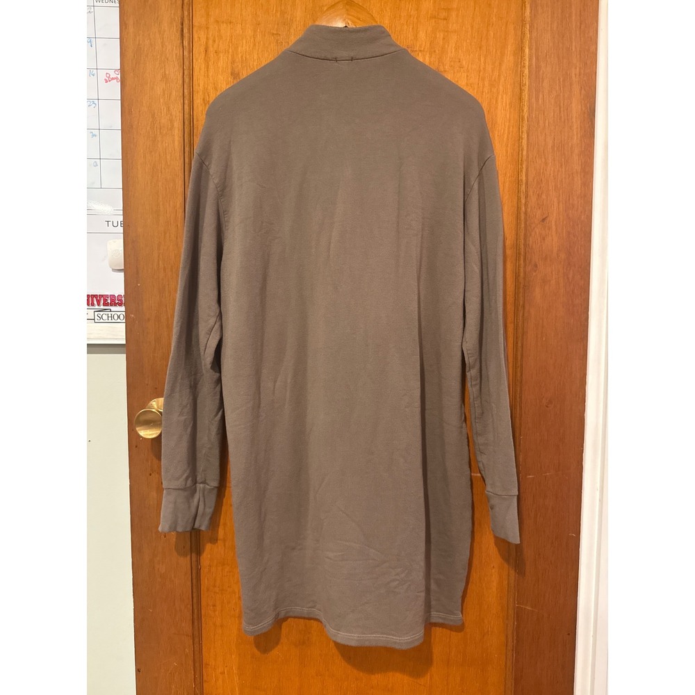 Monrow dress XL half zip sweatshirt green olive army cotton blend long‎ sleeve - Picture 4 of 9